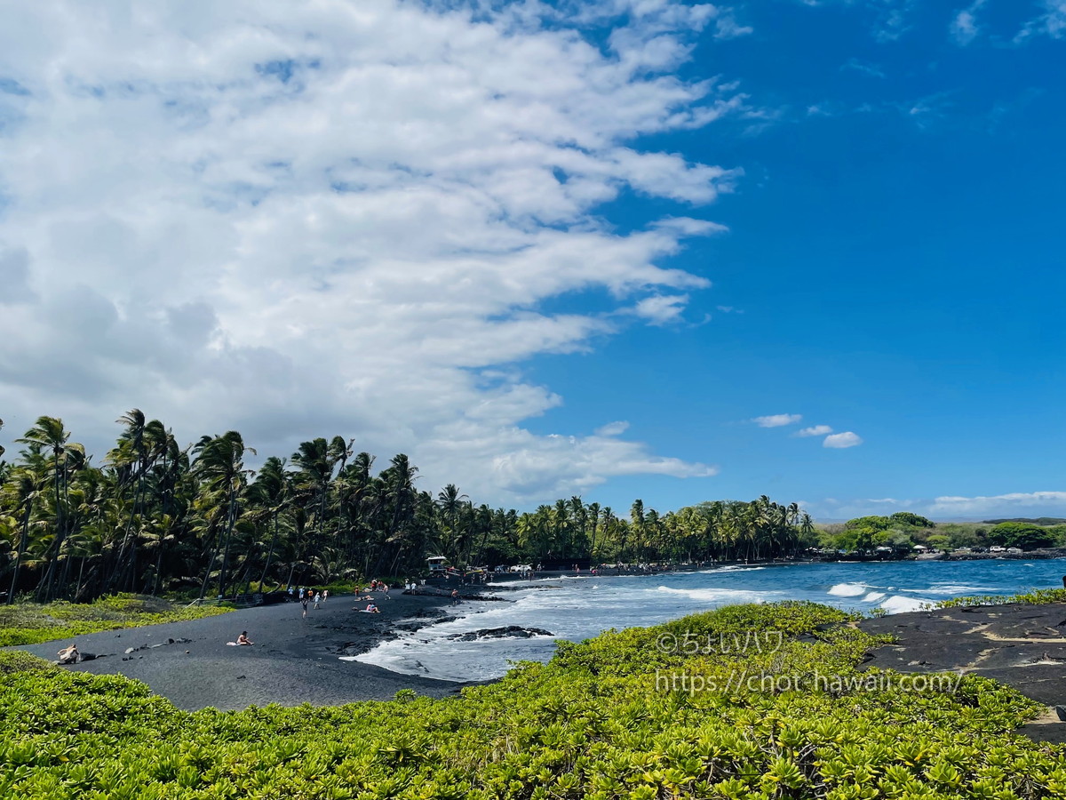 プナルウブラックサンドビーチ（プナルウ黒砂海岸）の景色3